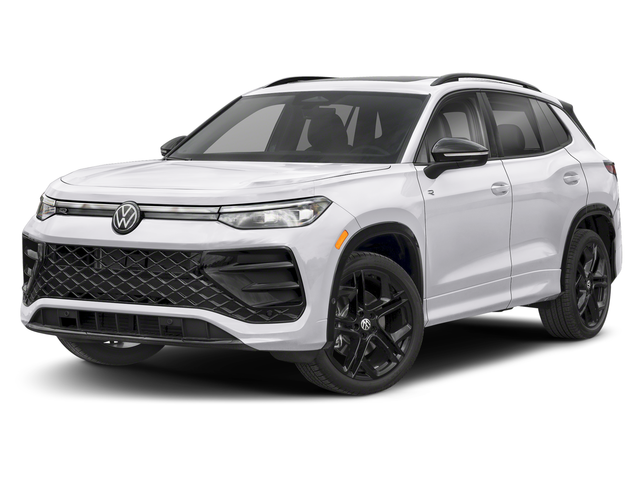 2026 Volkswagen Tiguan 2.0T SE R-Line Black in Opal White Pearl — front three-quarter view