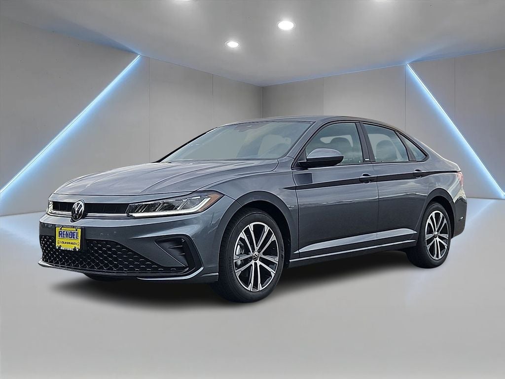 2026 Volkswagen Jetta 1.5T Sport in Platinum Gray Metallic — front three-quarter view