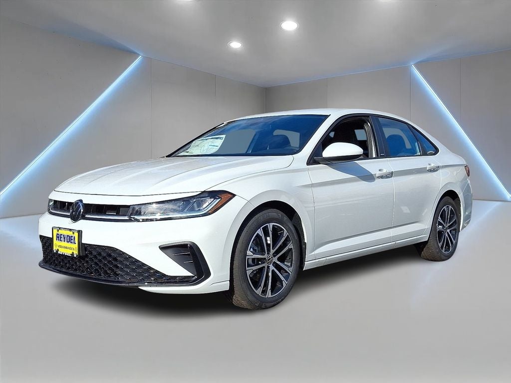 2026 Volkswagen Jetta 1.5T Sport in Pure White — front three-quarter view